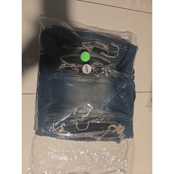 Dash American Designers Blue Distressed‎ Jeans, Ripped Moto Jeans, Men's 48x34 - Picture 9 of 9